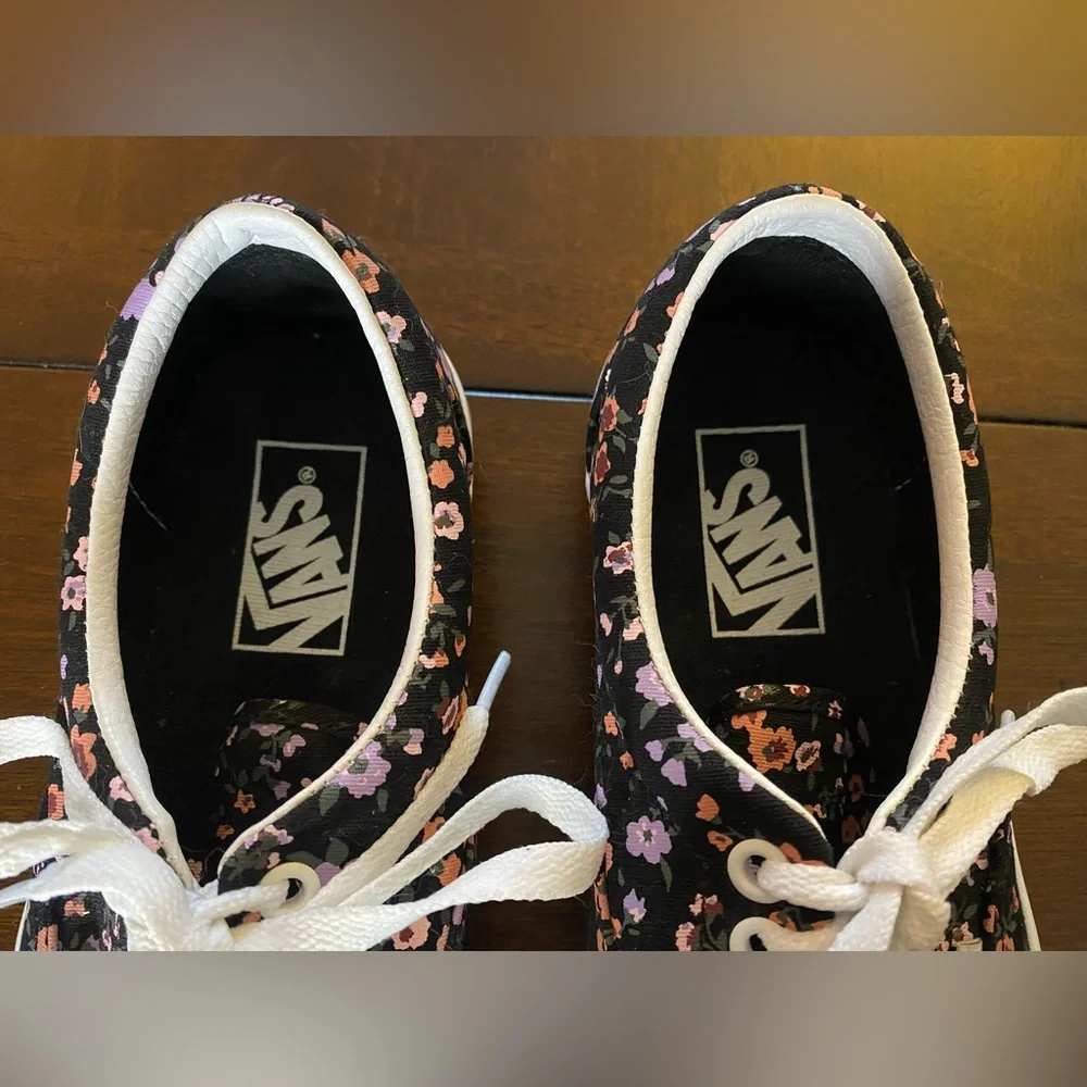 Vans Flowers floral black women’s size 8 men’s size 6.5 - Picture 4 of 5